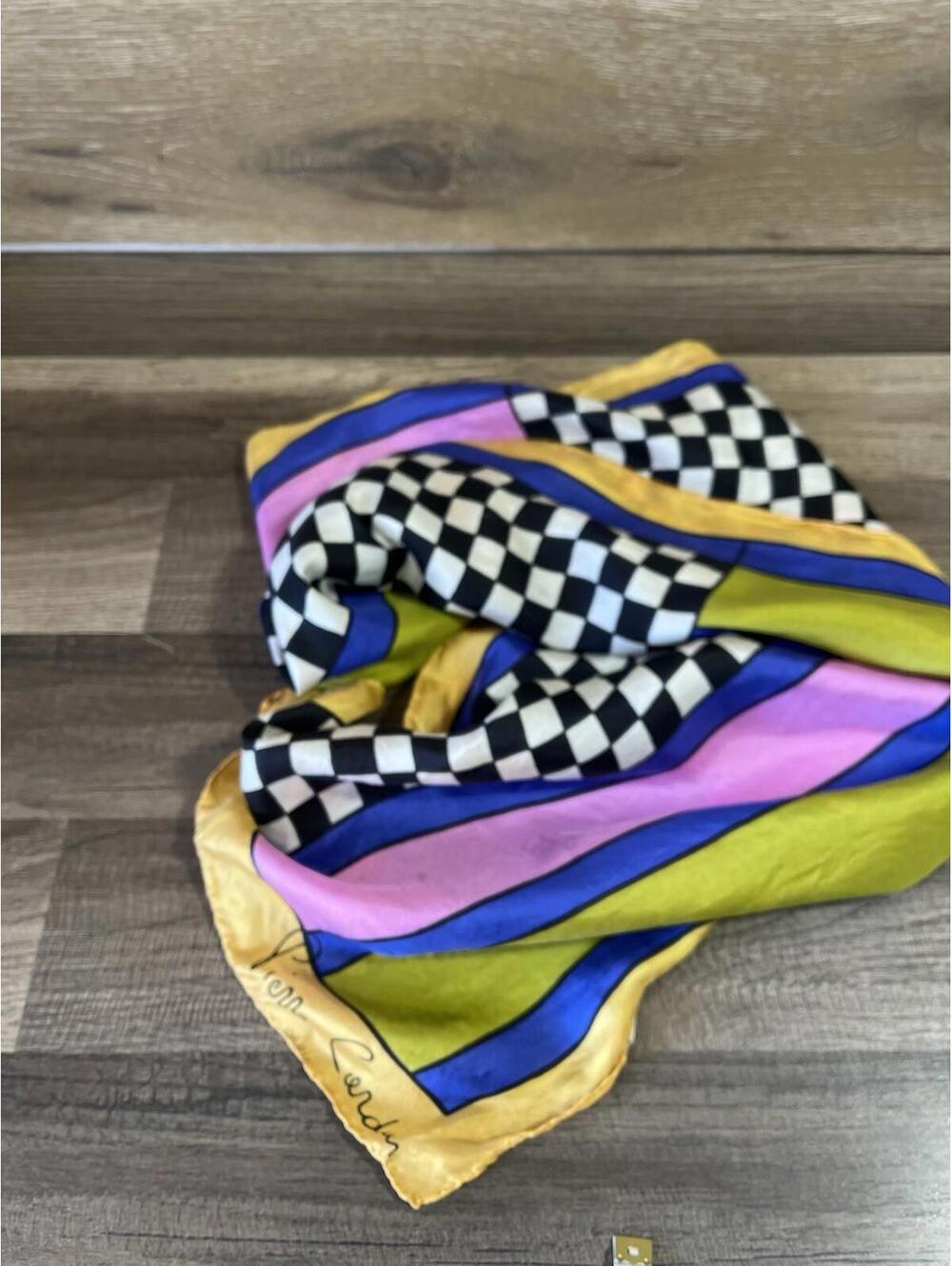 Pierre Cardin Mod Vintage Silk Scarf 60” Glentex France